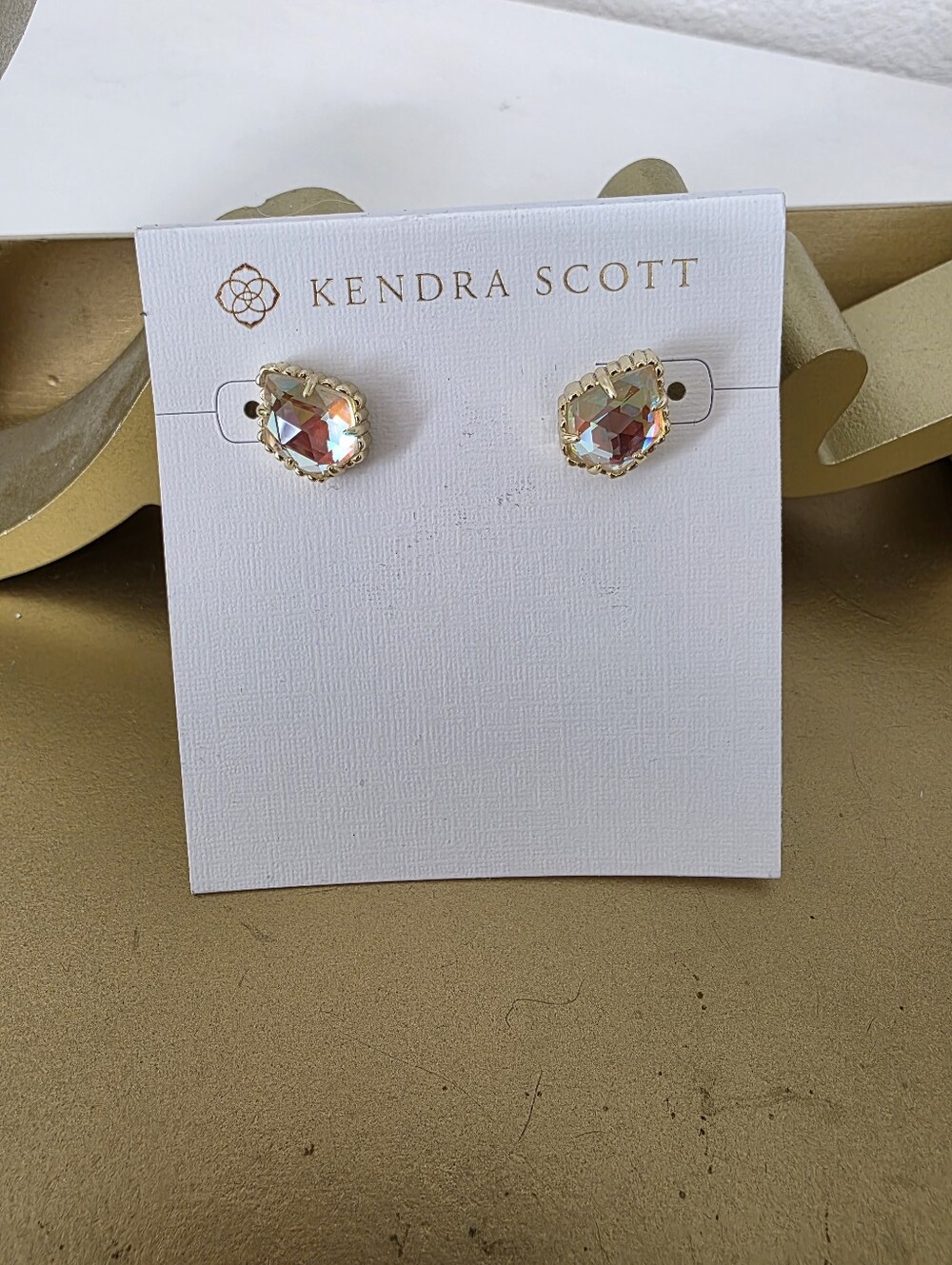Kendra Scott Tessa Aurora Crystal Gold Stud Earrings